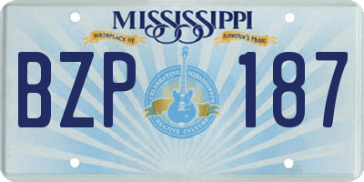 MS license plate BZP187