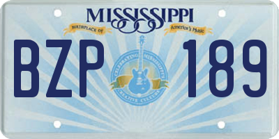 MS license plate BZP189