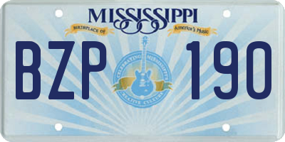 MS license plate BZP190