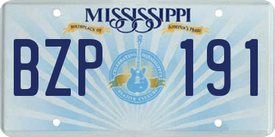 MS license plate BZP191