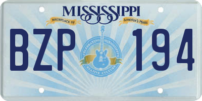 MS license plate BZP194