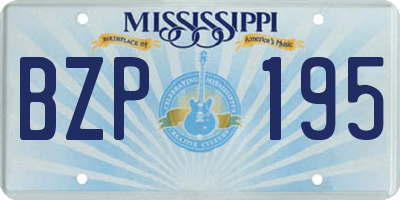 MS license plate BZP195