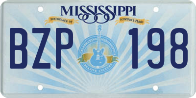 MS license plate BZP198