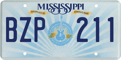 MS license plate BZP211