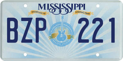 MS license plate BZP221