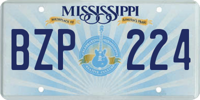 MS license plate BZP224