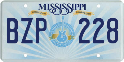 MS license plate BZP228