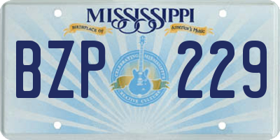 MS license plate BZP229