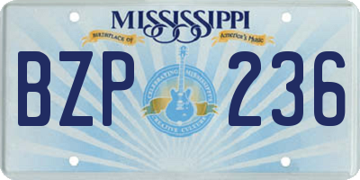 MS license plate BZP236