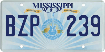 MS license plate BZP239
