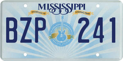 MS license plate BZP241