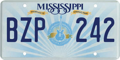 MS license plate BZP242