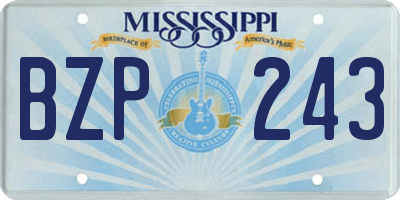 MS license plate BZP243