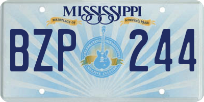MS license plate BZP244
