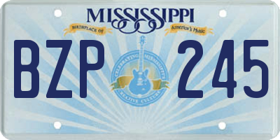 MS license plate BZP245