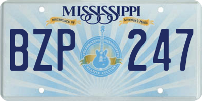 MS license plate BZP247