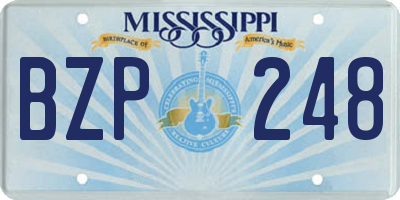 MS license plate BZP248
