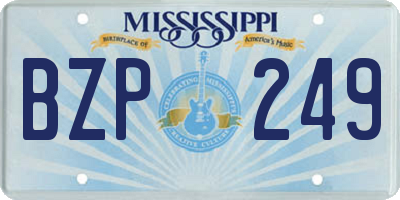 MS license plate BZP249