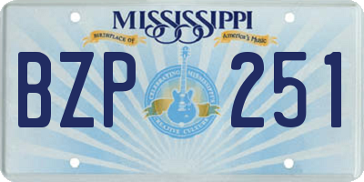 MS license plate BZP251