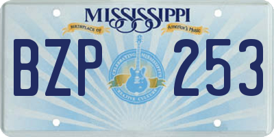 MS license plate BZP253