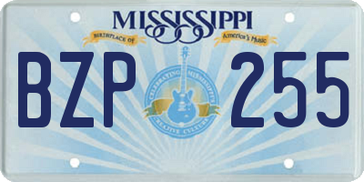 MS license plate BZP255