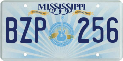 MS license plate BZP256