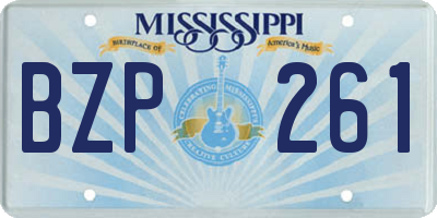 MS license plate BZP261