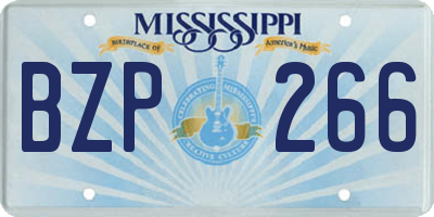 MS license plate BZP266