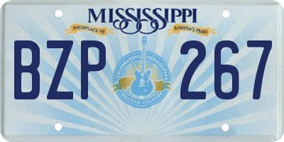 MS license plate BZP267