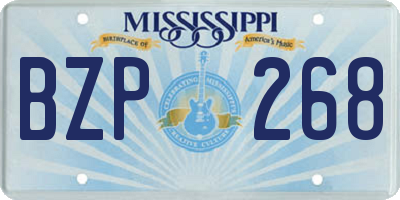 MS license plate BZP268