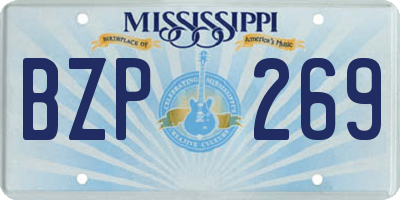 MS license plate BZP269