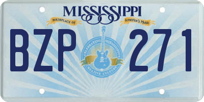 MS license plate BZP271