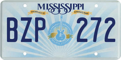 MS license plate BZP272