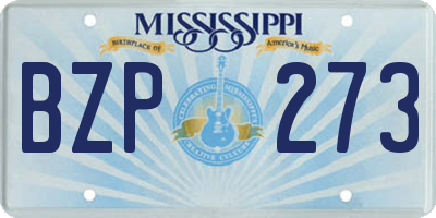 MS license plate BZP273
