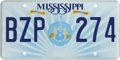 MS license plate BZP274