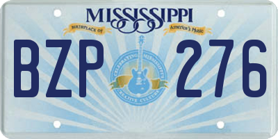 MS license plate BZP276