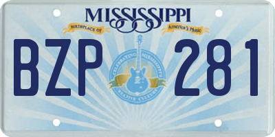 MS license plate BZP281