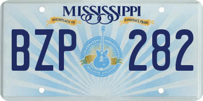 MS license plate BZP282