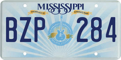 MS license plate BZP284