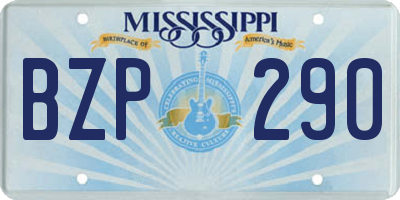 MS license plate BZP290