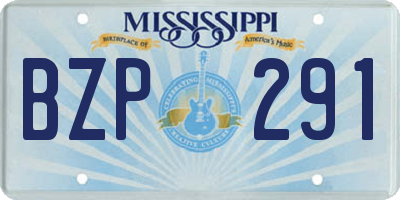 MS license plate BZP291