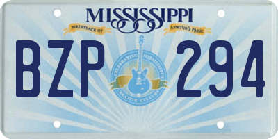 MS license plate BZP294