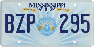 MS license plate BZP295
