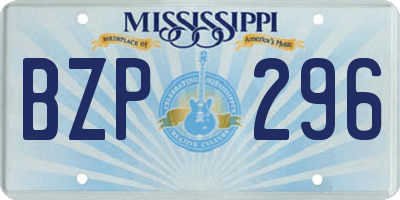 MS license plate BZP296