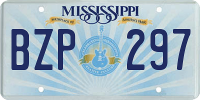 MS license plate BZP297