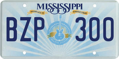 MS license plate BZP300