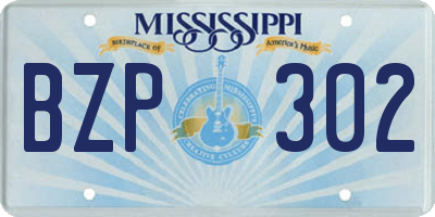 MS license plate BZP302