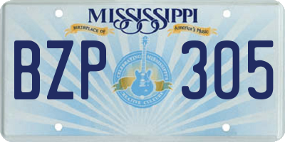 MS license plate BZP305