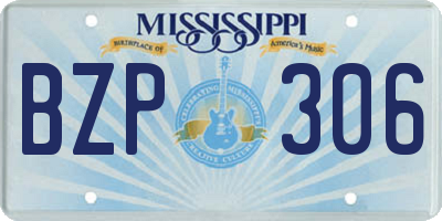 MS license plate BZP306