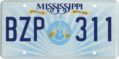MS license plate BZP311
